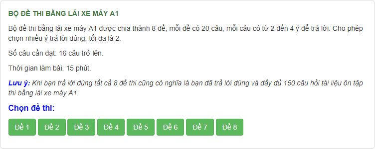 Hỗ trợ việc ôn thi giấy phép lái xe 1 trực tuyến